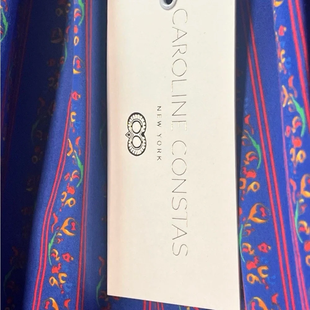 Caroline Constas Women's Blue and Pink Striped Top - Picture 9 of 10